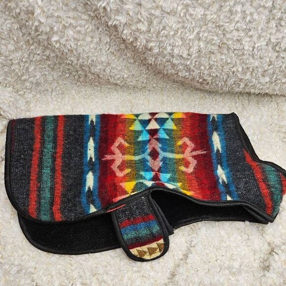 Alpaca Blend Southwest Blanket Pattern Dog Vest Coat sz Large - Picture 2 of 5
